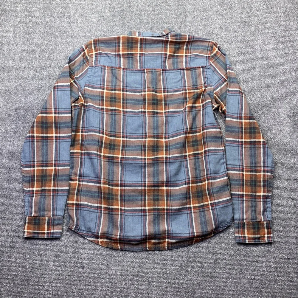Toad&Co Mens Airsmyth LS‎ Shirt Blue Orange Plaid Flannel T2241915 Sz M Outdoor